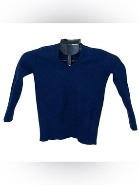 Cashmere Charter Club Luxury V-neck Sweater Pullover Small Blue 100% Cashmere